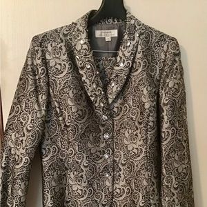 Tahari  Black and Silver 2pc Suit Size 12